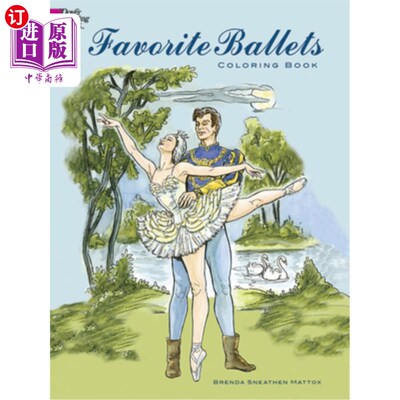 海外直订Favorite Ballets Coloring Book 最喜欢的芭蕾舞涂色书
