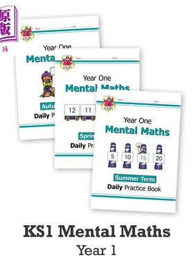 New KS1 Mental Maths Daily Practice Book Year 1  Autumn Spring Summer Term小学心算练习书春秋夏季3册【中商原版】