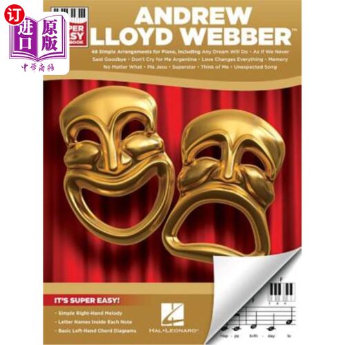 海外直订Andrew Lloyd Webber - Super Easy Songbook 安德鲁·劳埃德·韦伯-超级简单的歌曲