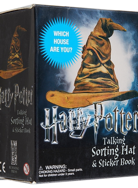 哈利波特 会说话的分院帽 有声迷你摆件+贴纸书套装 Harry Potter Talking Sorting Hat and Sticker Book 英文原版【中商原版?