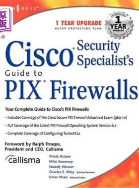海外直订Cisco Security Specialist's Guide to Pix Firewall 思科安全专家Pix防火墙指南
