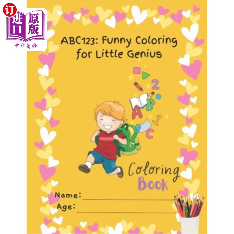 海外直订Abc123: Funny Coloring for Little Genius Abc123:有趣的小天才着色
