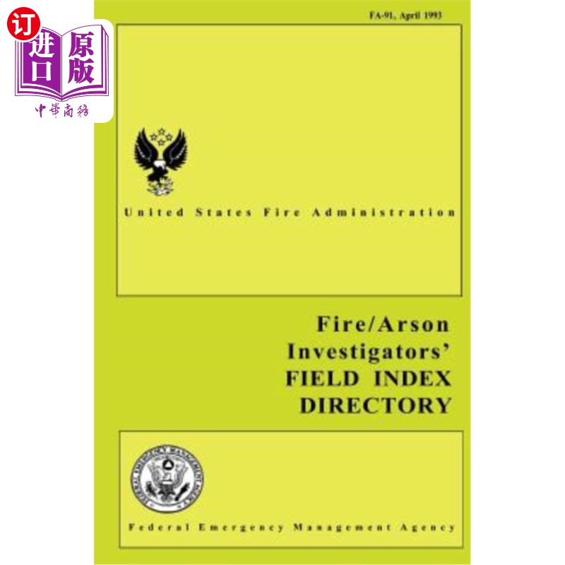 海外直订Fire and Arson Investigators' Field Index Directory 火灾和纵火调查人员现场索引目录