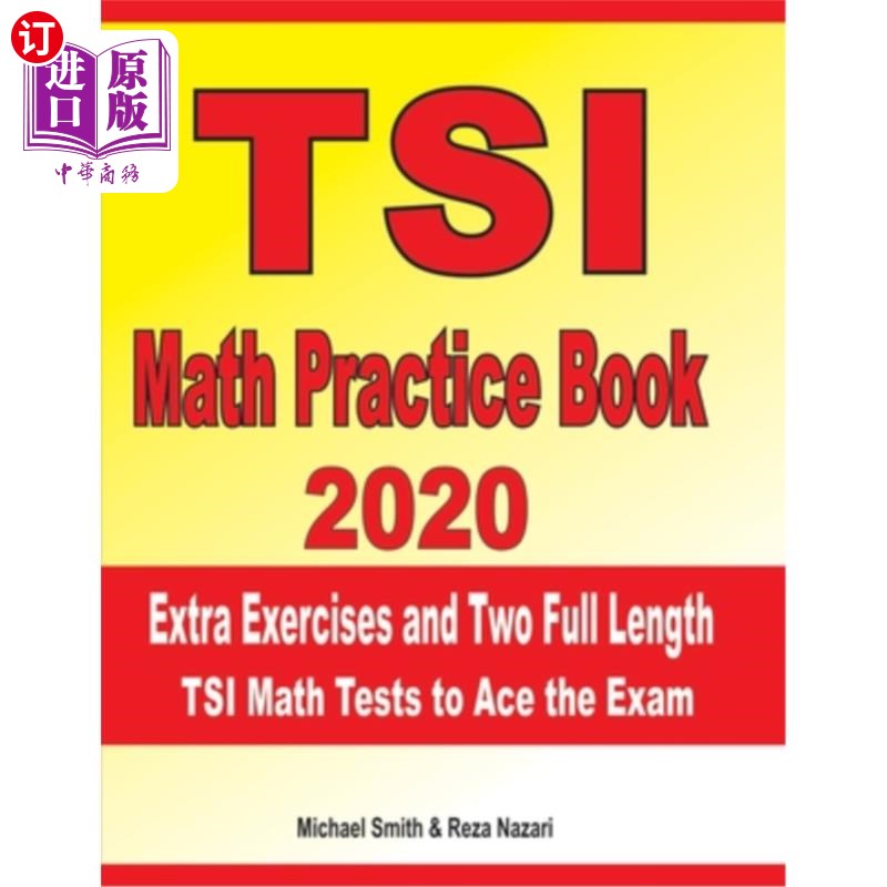 海外直订TSI Math Practice Book 2020: Extra Exercises and Two Full Length TSI Math Tests  TSI数学练习册20