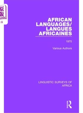 海外直订African Languages/Langues Africaines: Volume 1 1975 非洲语言/非洲语言：第1卷1975