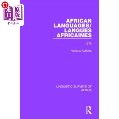 海外直订African Languages/Langues Africaines: Volume 1 1975 非洲语言/非洲语言：第1卷1975