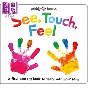 Touch 中商原版 英文原版 Priddy See 纸板书 罗杰彼蒂 Feel 亲子互动游戏书 Roger 启蒙感觉 亲子儿童绘本 儿童启蒙绘本