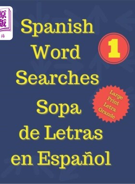 海外直订Spanish Word Searches Sopa de Letras en Espa?ol: Spanish High Frequency Words 1  西班牙语单词搜索So