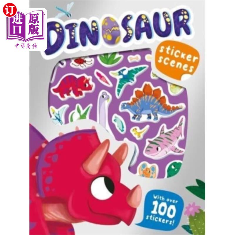 海外直订Dinosaur Sticker Scenes 恐龙贴纸场景