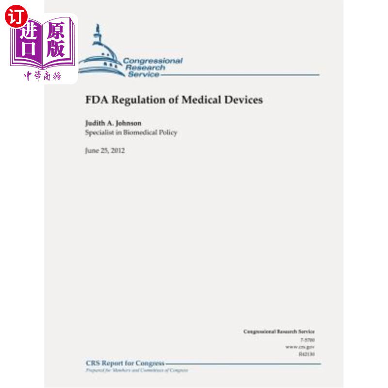 海外直订医药图书FDA Regulation of Medical Devices 美国食品及药物管理局对医疗器械的监管