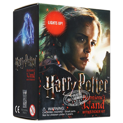 现货 哈利波特：赫敏魔杖套装 英文原版 Harry Potter Hermione’s Wand with Sticker Kit: Lights Up!
