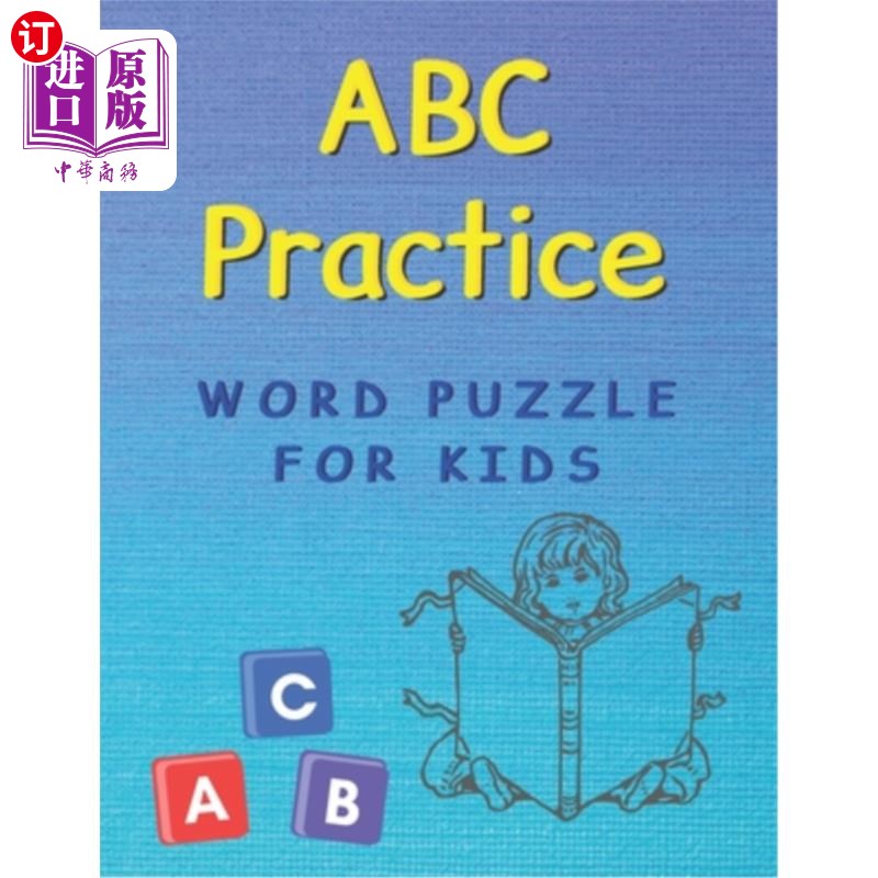 海外直订ABC Practice: handwriting practice paper - word search puzzle - for kids ABC练习：手写练习纸-单词搜索拼图-