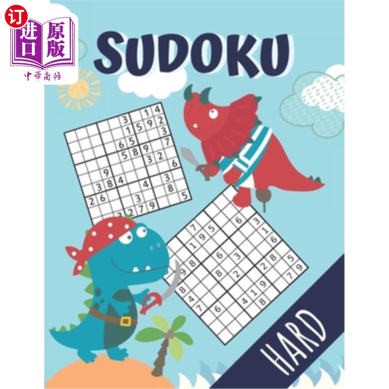 海外直订Hard Sudoku: Large print Sudoku, 100 hard puzzles and answers, a perfect gift fo 难数独:大型印刷数独，100个