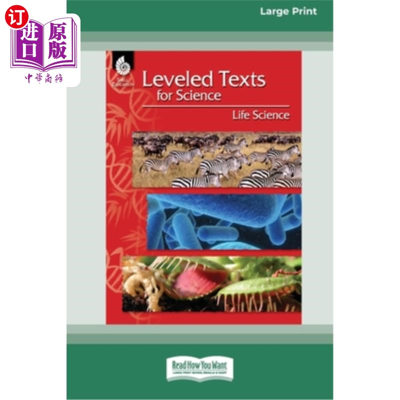 海外直订Leveled Texts for Science: Life Science [Standard Large Print] 科学：生命科学[标准大字印刷]