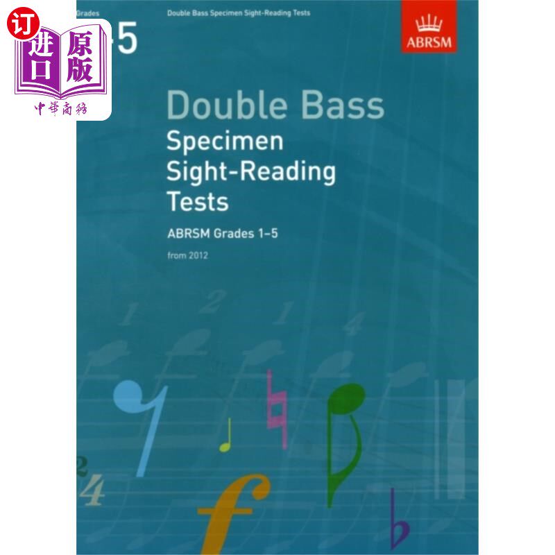 海外直订Double Bass Specimen Sight-Reading Tests, ABRSM ... 英国皇家音乐协会(ABRSM) 1-5级双低音样本视读测试