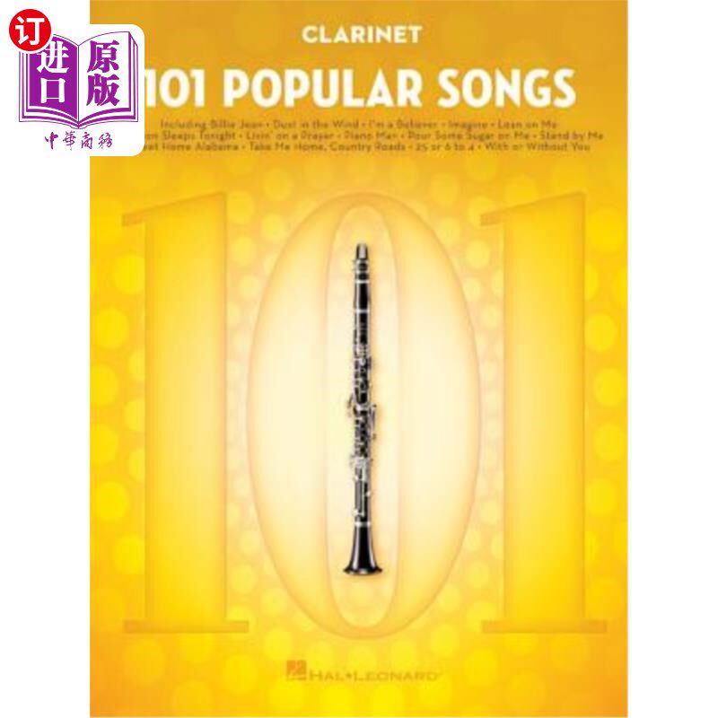 海外直订101 Popular Songs: For Clarinet 101首流行歌曲:单簧管