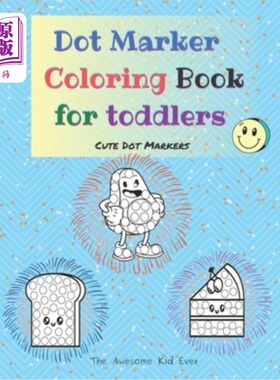 海外直订Dot Marker Coloring Book for toddlers - Cute Dot Markers 小孩子用点画笔着色书-可爱的点画笔