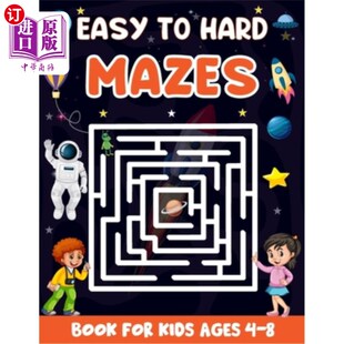 brain wonderful bending 易到难 适合4 8岁儿童 迷 kids hard and maze ages book 海外直订Easy fun for