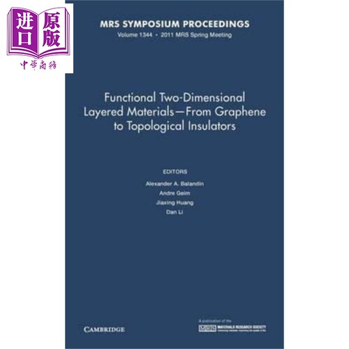 现货 功能型二维材料-从石墨到拓扑绝缘体 英文原版 Dimensional Layered Materials Alexander A. Balandin【中商原版】