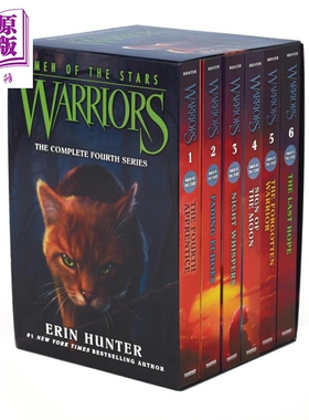 预售 猫武士四部曲星预言6册 赠音频 560~790L Warriors Omen of the Stars 英文原版传奇的猫族 儿童文学桥梁章节书小说【中商原?