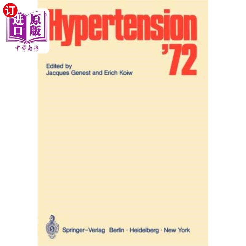 海外直订医药图书Hypertension -- 1972: Symposium Organized by the Clinical Research Institute of  高血压——1972年: