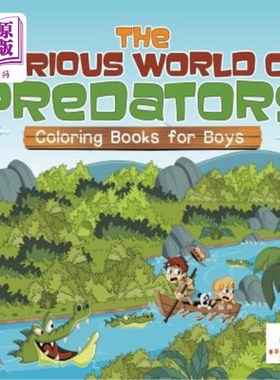 海外直订The Curious World of Predators Coloring Books for Boys 捕食者为男孩涂色书籍的奇妙世界