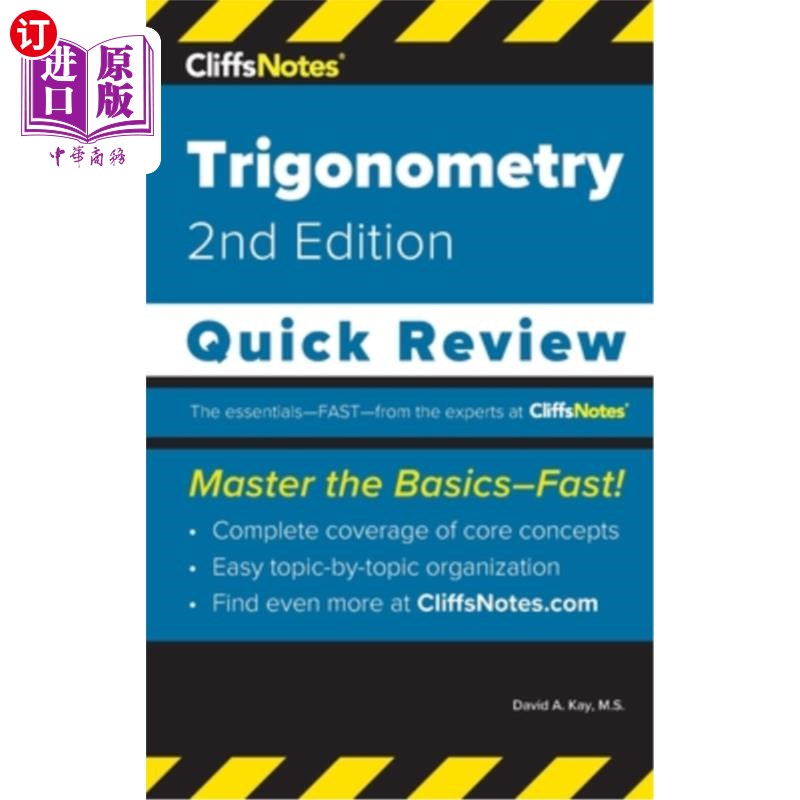 海外直订CliffsNotes Trigonometry: Quick Review 三角学:快速回顾