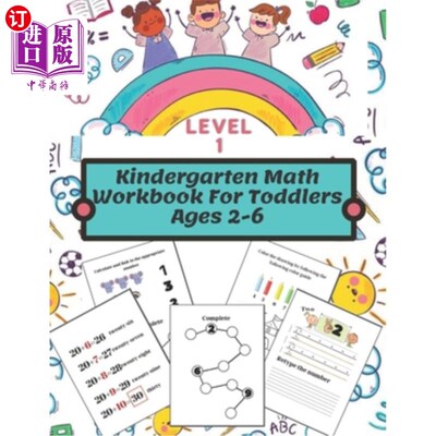 海外直订Kindergarten Math Workbook for toddlers ages 2-6: learning numbers from 1 to 100 2-6岁幼儿数学练习