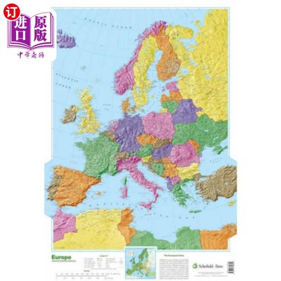 海外直订Map of Europe 欧洲地图