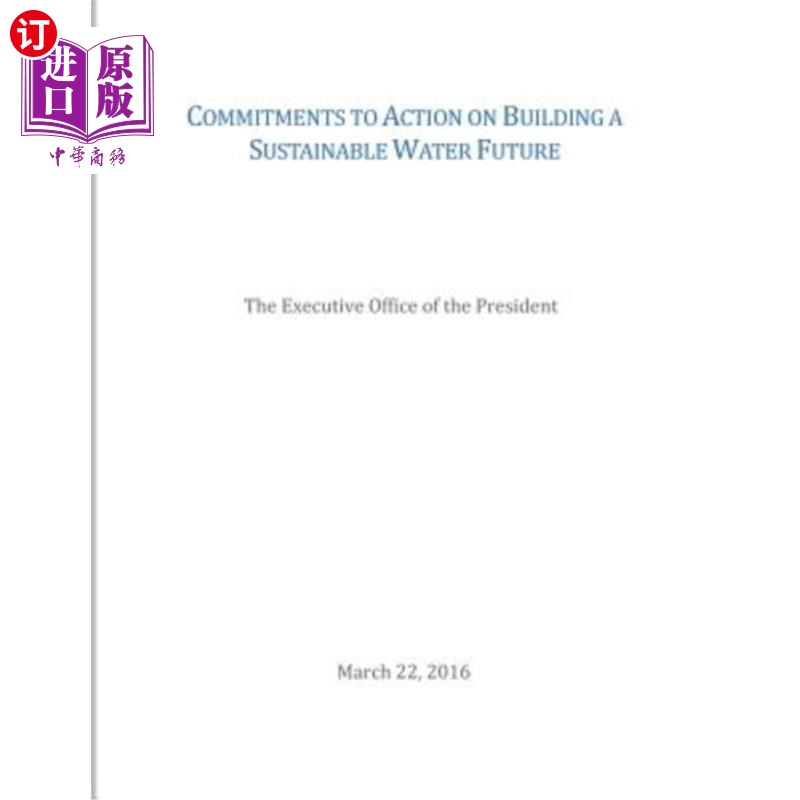 海外直订Commitments to Action on Building a Sustainable Water Future 对建设可持续水资源未来的行动承诺