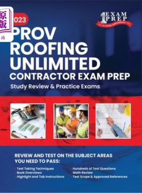 海外直订2023 Florida County PROV Roofing Unlimited Contractor Exam Prep: 2023 Study Revi 2023佛罗里达县证明屋顶无限