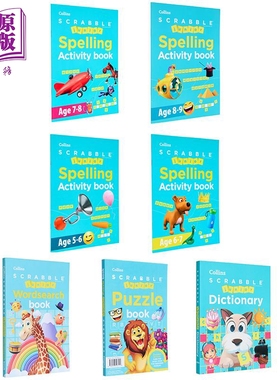 Collins SCRABBLE Junior Book 英文原版柯林斯少儿游戏活动书字典合集 Spelling拼写Puzzle拼图Wordsearch寻字【中商原版】