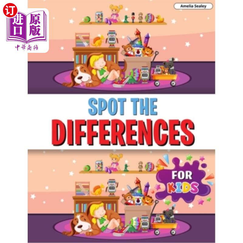 海外直订Spot the Differences for Kids: Find the Differences Book for Kids, A Fun Search  找出孩子们的差异：为孩子们