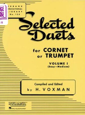 海外直订Selected Duets for Cornet or Trumpet, Volume I (Easy to Medium) 小号或小号的精选二重奏，第1卷（易中）