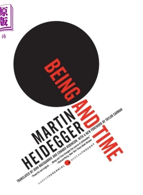 海德格尔 存在与时间 Being and Time 英文原版 Martin Heidegger 存在主义哲学的创始人 主要代表【中商原版】