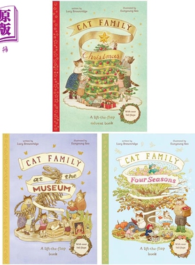 猫猫家族系列绘本3册套装 Cat Family 节庆假期 Christmas 博物馆游记 Museum 英文原版 翻翻页 精装儿童绘本【中商原版】