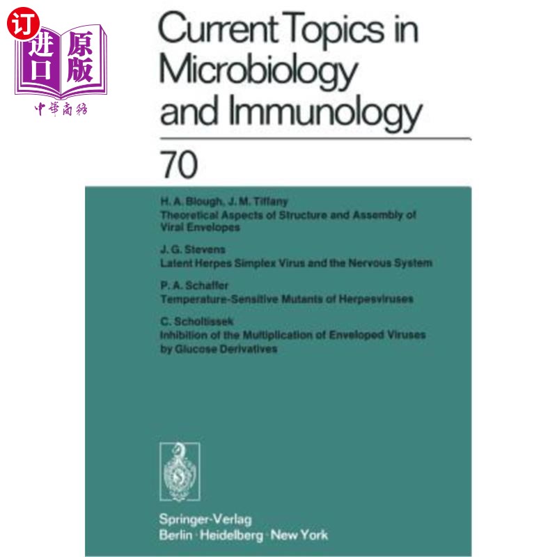 海外直订医药图书Current Topics in Microbiology and Immunology / Ergebnisse Der Mikrobiologie Und 微生物学和免疫学/