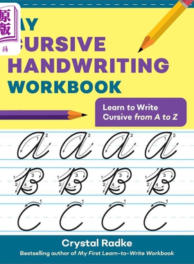 我的草书练习本 My Cursive Handwriting Workbook Learn to Write Cursive from A to Z 英文原版英语连体字书写【中商原版?