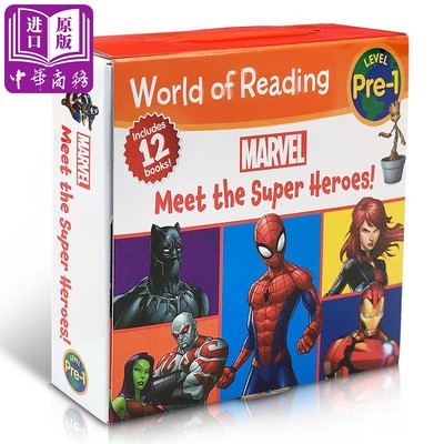 现货 迪士尼阅读世界 漫威英雄故事12册 英文原版 Marvel Meet the Super Heroes! 3-6岁【中商原版】