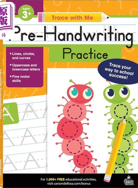 Carson Dellosa Trace With Me: Letter Tracing for Kids Ages 3-5 和我一起练字 3-5岁 儿童字母描红本【中商原版】