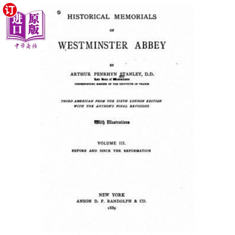 海外直订Historical Memorials of Westminster Abbey威斯敏斯特教堂历史纪念馆