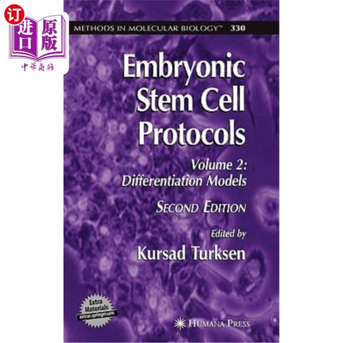 海外直订医药图书Embryonic Stem Cell Protocols: Volume II: Differentiation Models 胚胎干细胞协议:卷二:分化模型