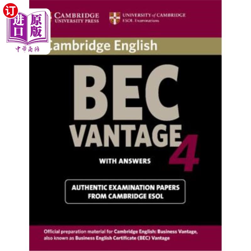 海外直订Cambridge Bec Advantage 4 with Answers: Examination Papers from University of Ca 剑桥BEC优势4答案：剑桥大学