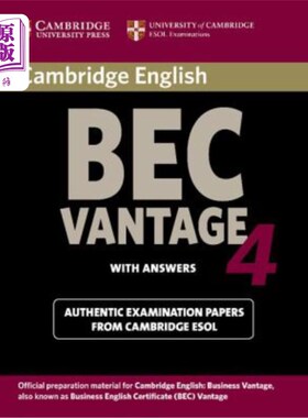 海外直订Cambridge Bec Advantage 4 with Answers: Examination Papers from University of Ca 剑桥BEC优势4答案：剑桥大学