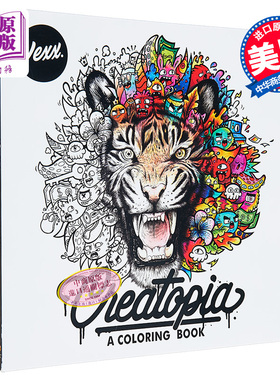 现货 创作乌托邦 涂色书 Creatopia A Coloring Book 英文原版 Vexx 生活休闲 游戏【中商原版】