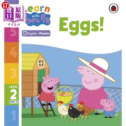 海外直订Learn with Peppa Phonics Level 2 Book 10 - Eggs!... 学习《小猪佩奇2级拼读》第10册-鸡蛋!(语音阅读器)