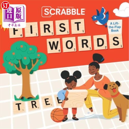 海外直订Scrabble: First Words: (Interactive Books for Kids Ages 0+, First Words Board Bo 拼字游戏:第一句话:(0岁以上