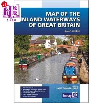 海外直订Map of the Inland Waterways of Great Britain 英国内河水道地图