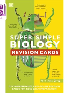 海外直订Super Simple Biology Revision Cards Key Stages 3... 超级简单的生物复习卡关键阶段3和4