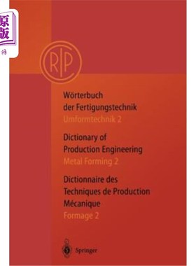 海外直订W?rterbuch Der Fertigungstechnik. Dictionary of Production Engineering. Dictionn W?rterbuch